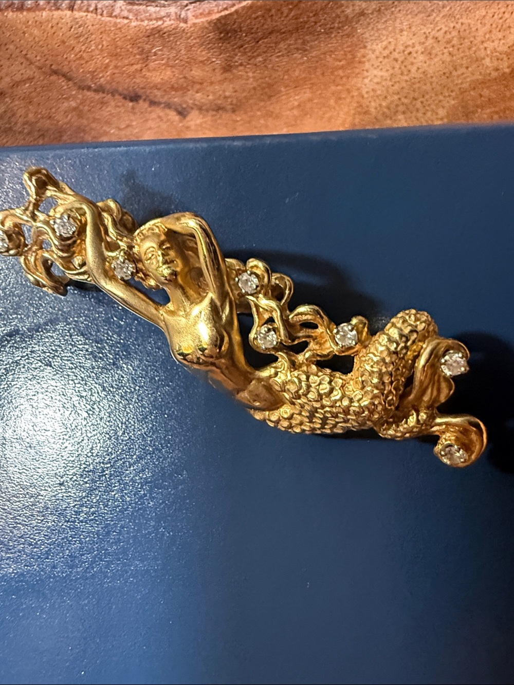 Steven Douglas 14k solid Gold /8 diamond Mermaid pendant luxury Women's Jewelry